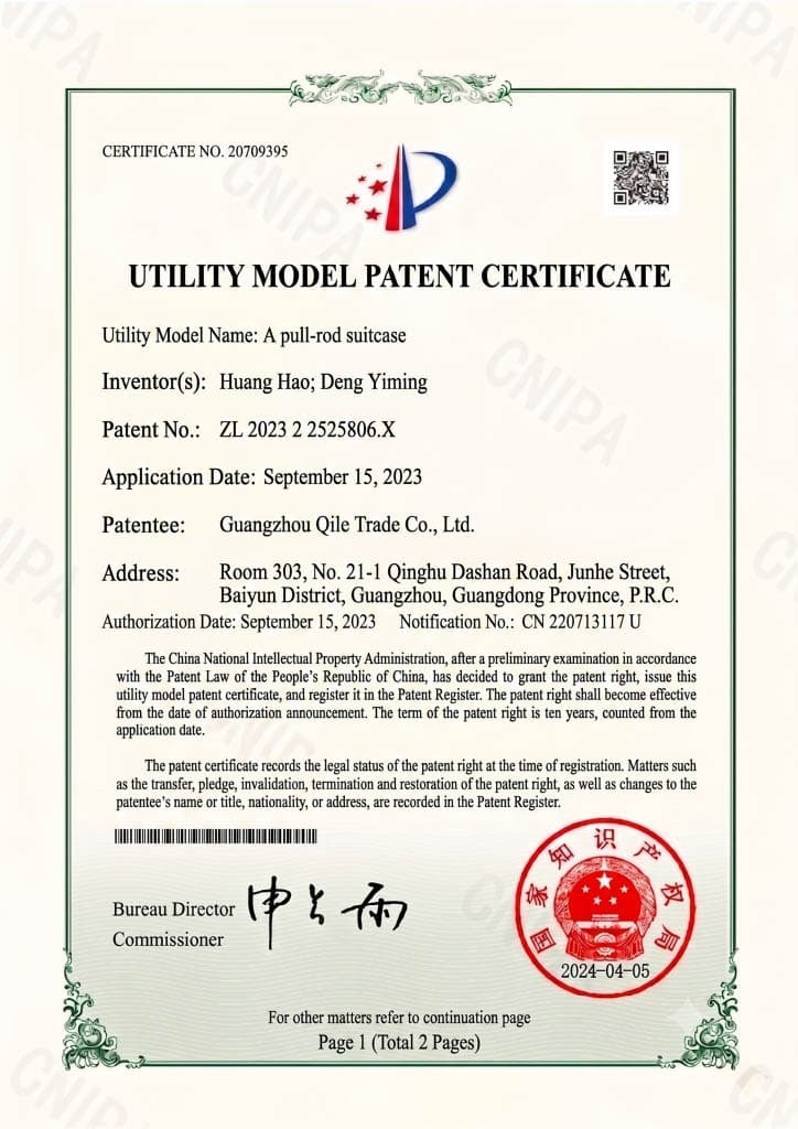 Guangzhou Kunpeng Travel Supplies Co., Ltd. Certifications