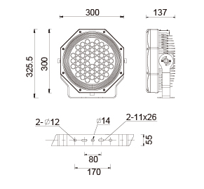 Railways Explosion Proof Led Spotlight AC 220V BYH-120 80W / 100W CE / EMC