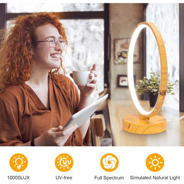 VALED R9 10,000 LUX UV-Free Light Therapy Lamp with 3 Color Temperatures for Home Office Wellness