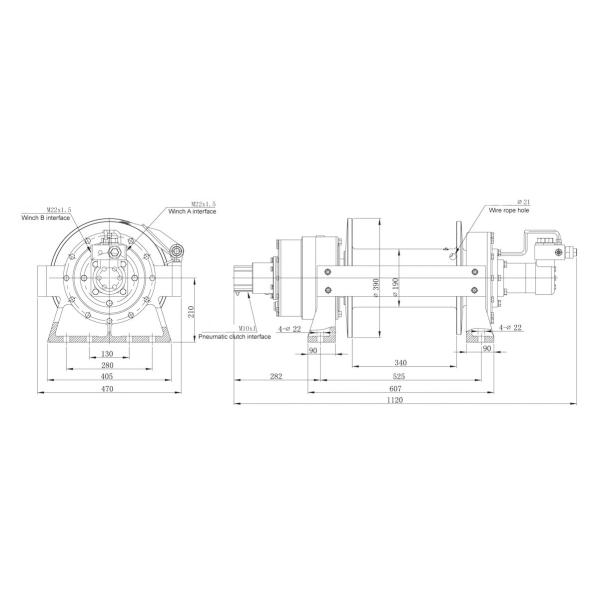 Ворот зачаливания брашпиля 10 тонн промышленный гидравлический