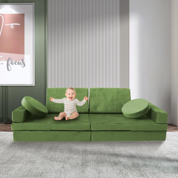 Toddler Velvet Fabric Waterproof Liner Modular Play Couch Set Certified Safe