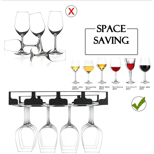 Guarde sus vasos de vino de manera eficiente con un estante de acero de 16,5 pulgadas