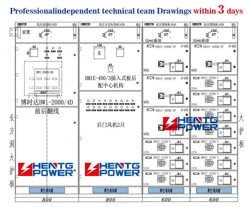 GGD Power Distribution Cabinet 50kw 150kw 3 Phase 380V 50Hz AC Low-Voltage Distribution Panel