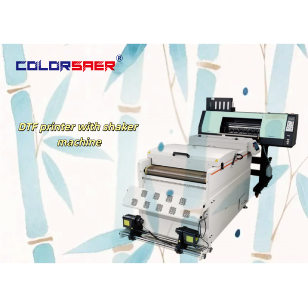 Factory price SAER 24 inch large format DTF printer with powder shaker all-in-one mchine directly print on PET film
