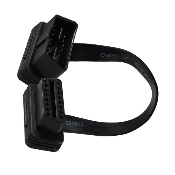 OBD-II Flat Ribbon Extension Cable with 16-Pin Male to Female Connector for Vehicle Diagnostic Scanner GPS Tracker