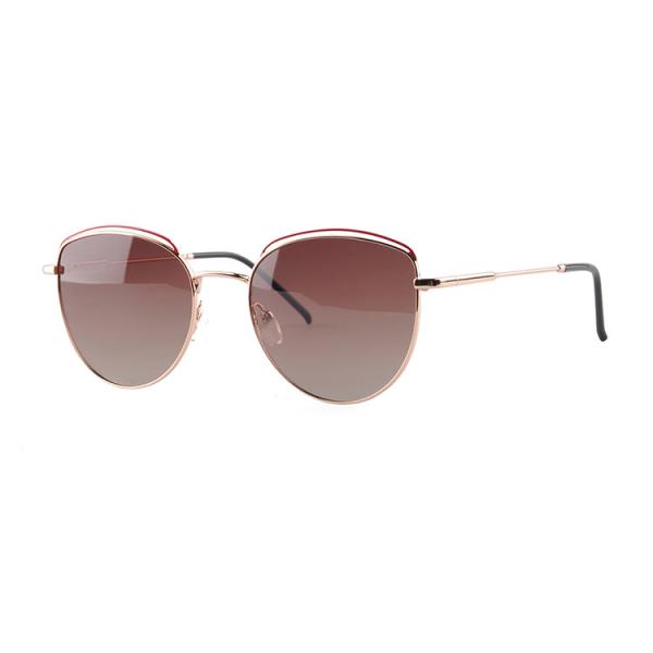 Máscaras de Cat Eye Stainless Polarized Sun dos óculos de sol do quadro do metal das mulheres