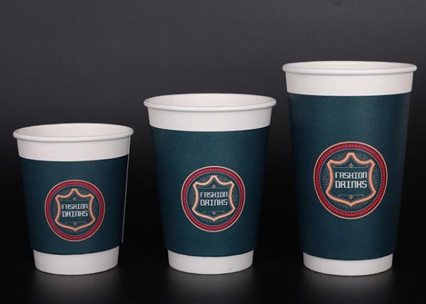 12oz Disposable Tea Cups With Lids For Coffee / Beverage , Promotional Logo Printing