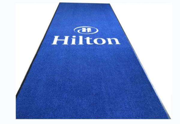 100% Nylon Fiber Hotel Door Mats PVC compound NBR nitrile rubber Backing