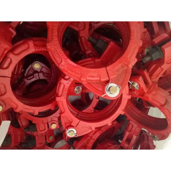 Clampada para tubos de bombas de hormigón Clampada para tubos amarillo y rojo para accesorios de alta presión y resistencia al desgaste