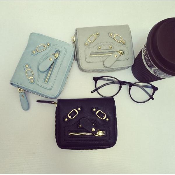 2016 new Ms. wallet female short paragraph motorcycle purse Korean cute student wallet