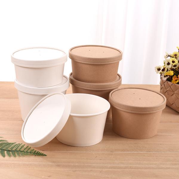 Customized Disposable Lunch Bowl Takeaway Paper Boxes for Fast Food Salad Fried Rice