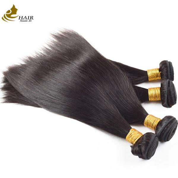Straight Remy Brazilian Human Hair Bundle Weft With 13*4 Lace Frontal Closure