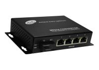 Fibra IP30 aos ethernet do conversor 4 dos meios dos ethernet com 1 porto da fibra