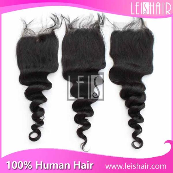 loose wave virgin Peruvian hair lace closure wholesale