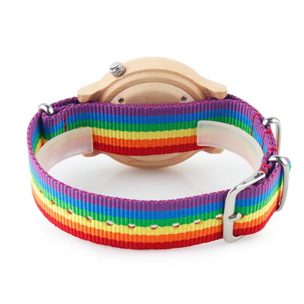 ALK Vision Pride Rainbow Top Wood Watches Dropshipping Brand Women Mens Wooden Watch Canvas LGBT Strap Fashion Casual Wr