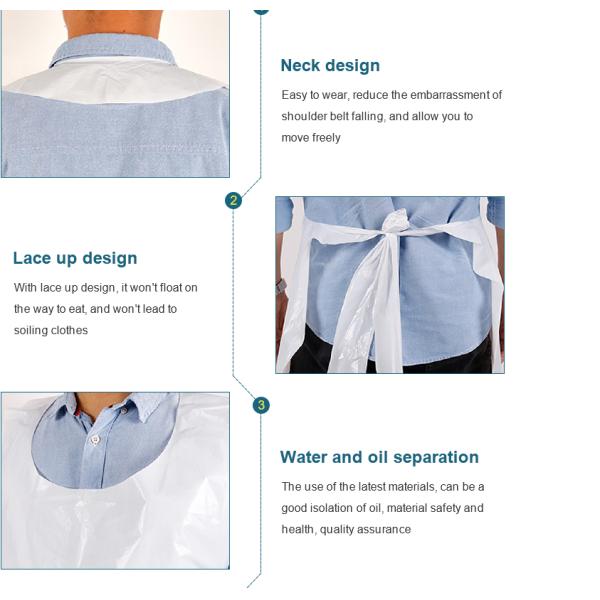S&J Biodegradable Disposable Waterproof Poly Aprons 1 Mil. Unisex Covers PE Disposable Plastic CPE Aprons Oil-proof Protection