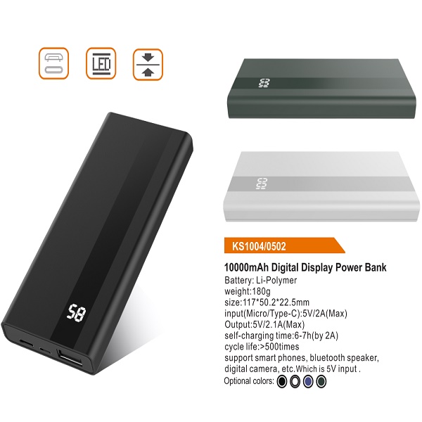ABS PC 10000mAH 116mm OEM ODM Power Bank Portable Charger