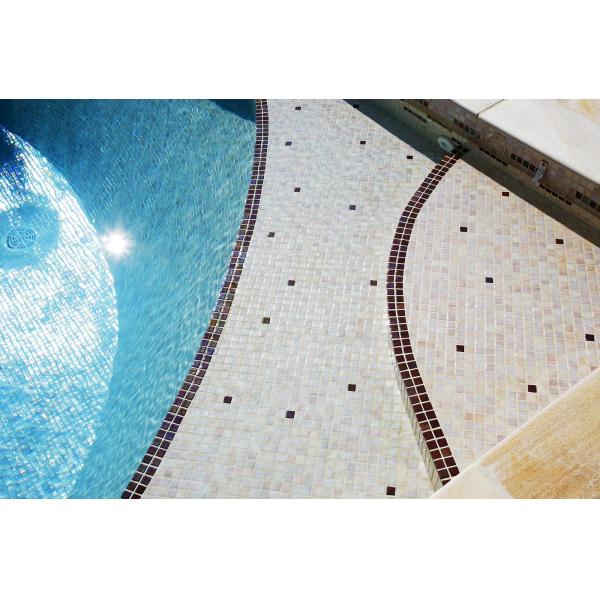 Glass Technique Grey Swimming Pool Mosaic Tiles for a Timeless Look in Outdoor Pool