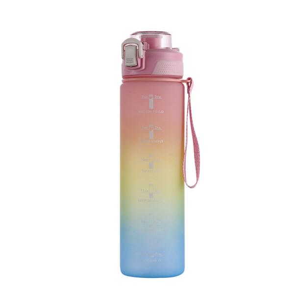 Customized Portable Summer Large Capacity Personalized Sports Water Bottles Plastic Water Bottle 1000ml 32oz Outdoor Sports Activities Travel Cycling