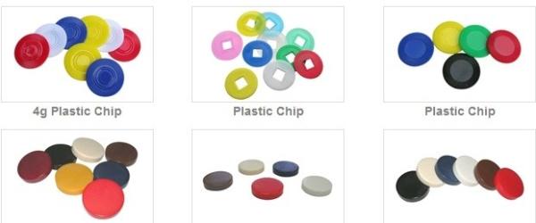 plastic chips suitable for board games