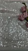 Sequin Lace Fabric For Embroidered Trim Using Customized Design Factory For Gowns