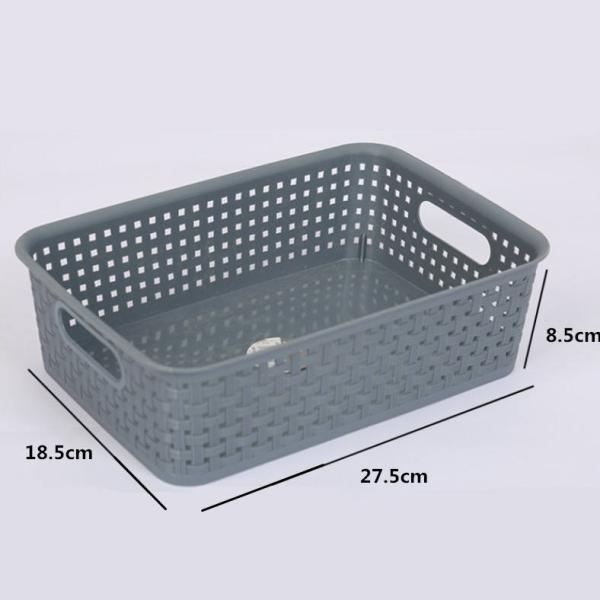 Impact Resistant Sustainable Woven Plastic Storage Basket For Bathroom Kitchen