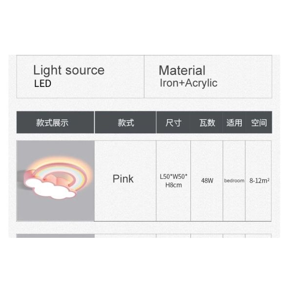Princess Room Light Fixtures Bedroom And Warm Simple Cartoon rainbow ceiling light(WH-MA-300)