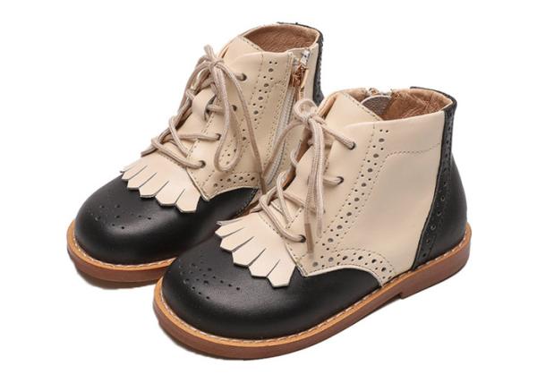 Lace Up Fashion Side Zipper Kids Oxford Boots