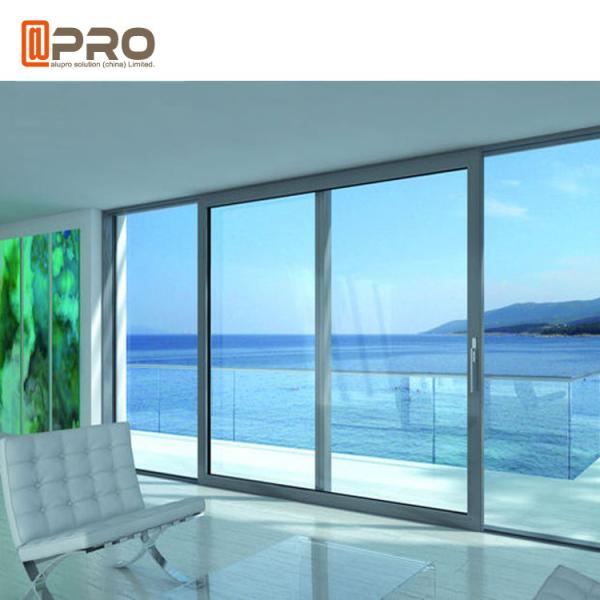 Balcony Sliding Glass Patio Doors Hurricane Proof Impact Aluminum Metal Frame double sliding glass door