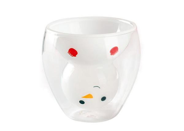 Boneco de neve dobro presente animal bonito personalizado Eco do Natal do copo de vidro - amigável