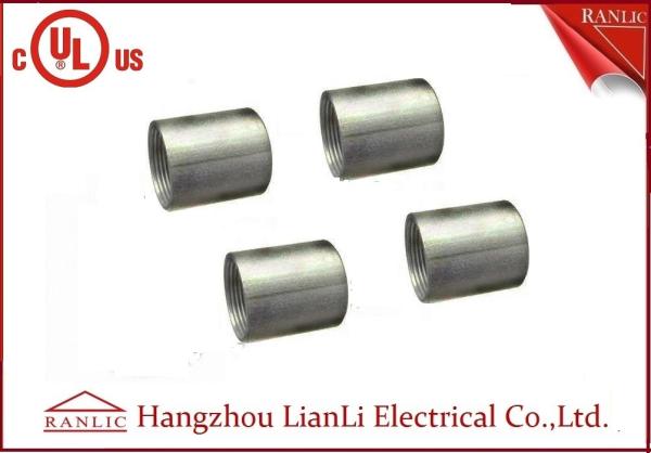 Zinc Plated Electrical Rigid Conduit Fittings Coupling Socket , Electro Galvanized Inside Thread