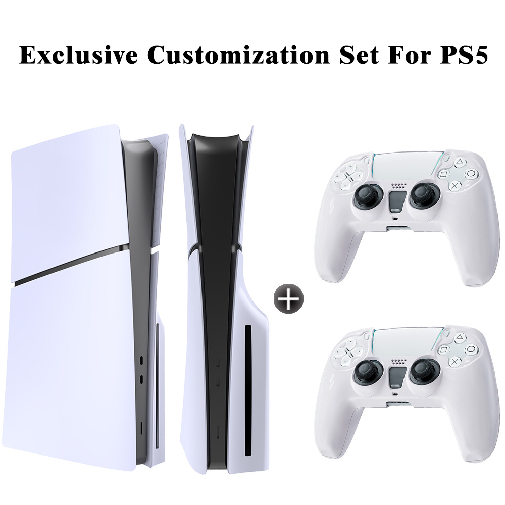 Laudtec Protective Cover Set for Ps5 Console and Controller Hard Shell Slim Lightweight Shockproof Exclusive Customization Yxj17