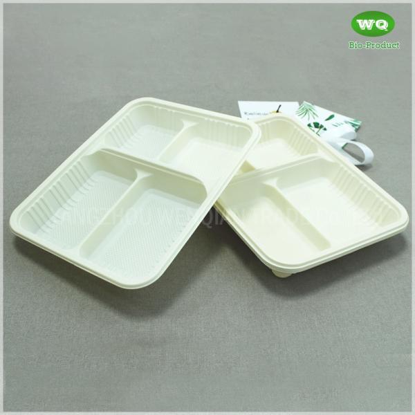 Disposable 4-Compartments Corn Starch Bioplasitc Meal Tray,Manufacturers Hot Selling Custom Takeaway Food Container