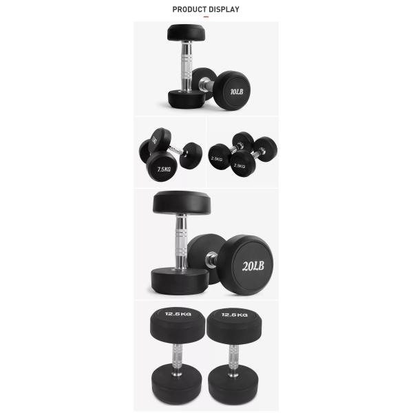 Eco Friendly Home Gym Fitness Dumbbells Round Rubber Coated Dumbbells 5kg 10kg
