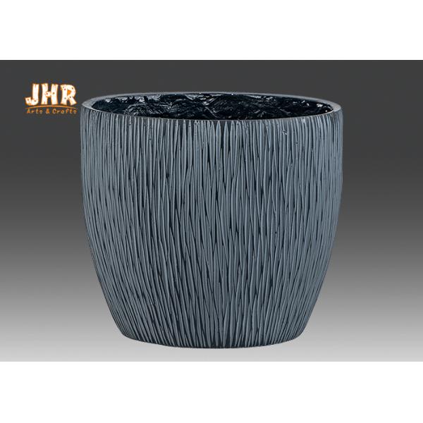 Плантаторы шара круглых плантаторов патио плантатора цветка цветочных горшков глины волокна плантаторов на открытом воздухе серые