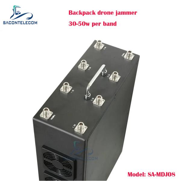 8 Bands 400W Power Backpack Drone Signal Jammer with 500-1500m Range for UAV Defense