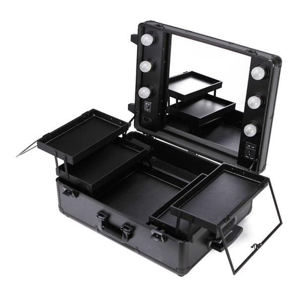 High Durability Cosmetic Beauty Case With Large Center Storage Compartment