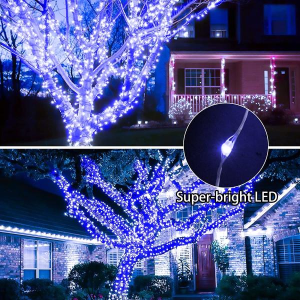 Yellow Solar Powered Copper Wire Lights Garden 1000 MAH 20m Length