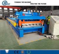 828 tipo rolo de aço vitrificado da telha de telhado da etapa que forma a máquina com controle do PLC de Mitsubishi