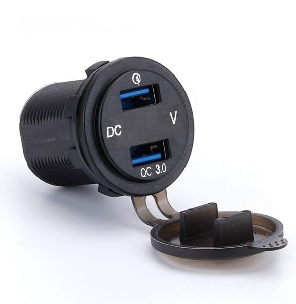 Chargeur de voiture double QC Smart Display 18W à charge rapide