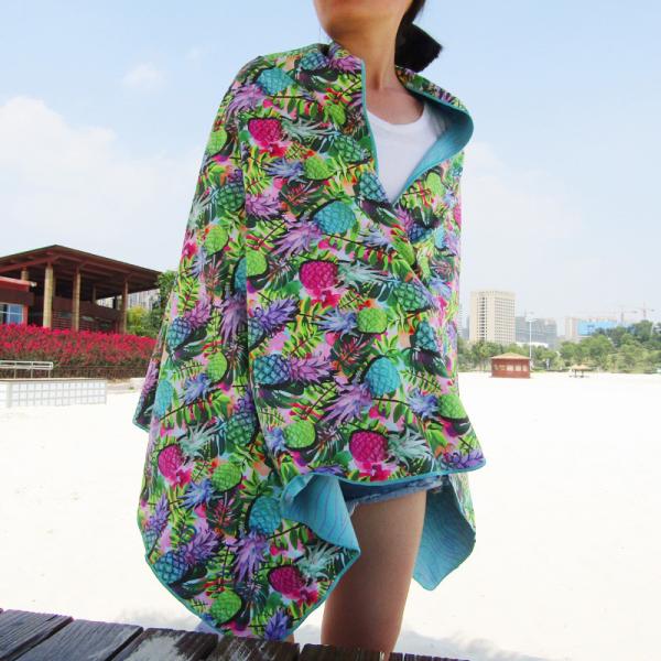 Customized Sublimation Digital Print Microfiber RPET Suede Beach Towel Sand Proof