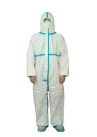 Bande bleue de Chemical Coverall With de député britannique jetable de l'hôpital EN14126 Type4/5/6