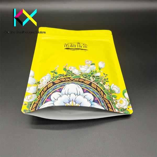 OEM Spot UV Tea Packaging Bags 130um Aluminum Foil Ziplock Stand Up Pouch