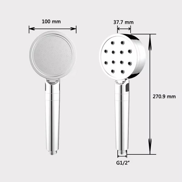 Modern Bathroom Lizhen Propeller Driven Handheld Shower Head High Pressure Water Saving
