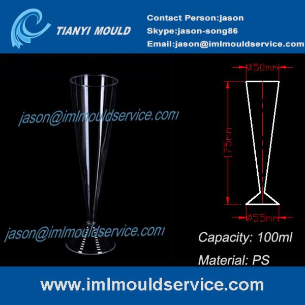 PS 3.3 OZ disposable plastic customized wine glasses and cup mold /dessert wine cup mould
