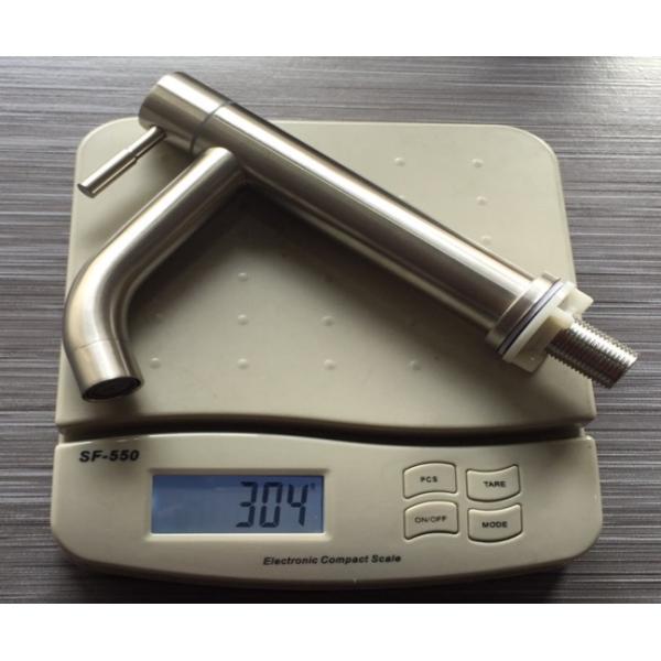 Simple Design SUS 304 Single Handle Stainless Steel Basin Faucet with Brass Valve Core