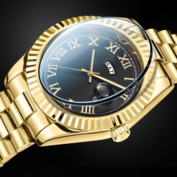 Men'S Classic Stainless Steel Quartz Chronograph Watch High Accuracy