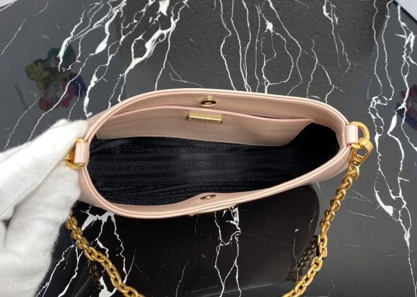 Pink Single Shoulder 25.5x15.5x4cm Underarm Chain Bag Big Capicity For Women