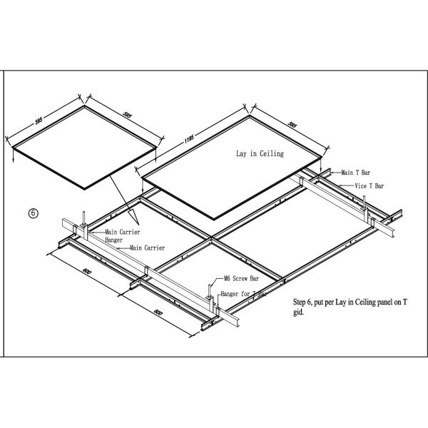 Open Frame False Perforated Metal Ceiling Suspended with Tee bar / Aluminum Plate