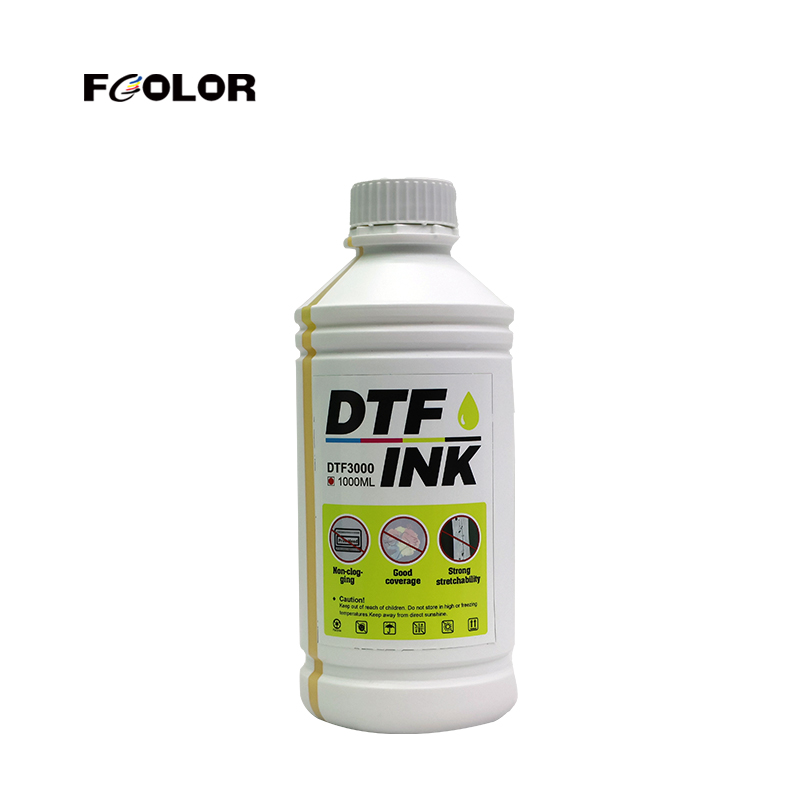 FCOLOR 1000ml High Quality Tinta Transfer Dtf White Ink No Sediment No Clogging Premium Dtf Ink for Xp600 I3200 L1800 ET8550